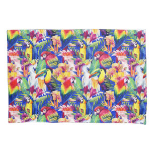 Housse D'oreillers Perroquets d'aquarelle