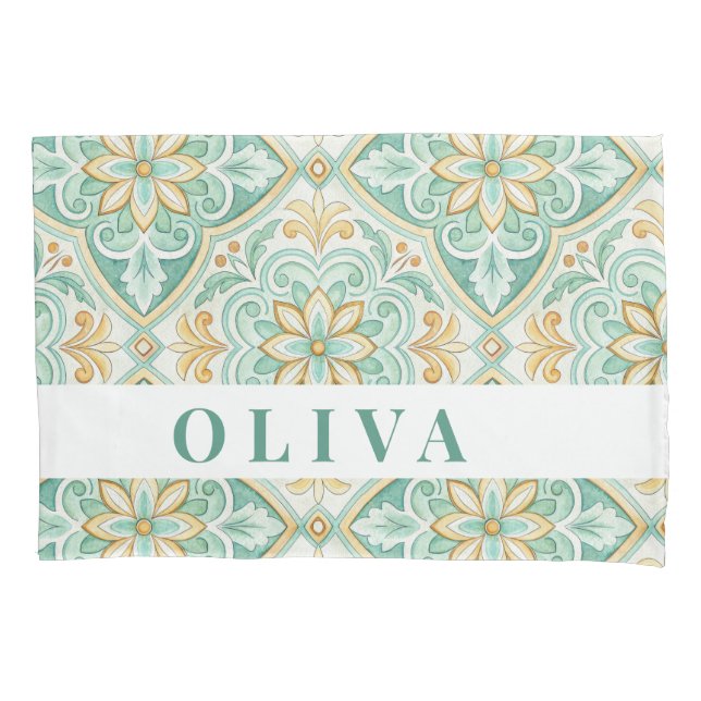 Housse D'oreillers Personalized Moroccan Tile Mediterranean  (devant)