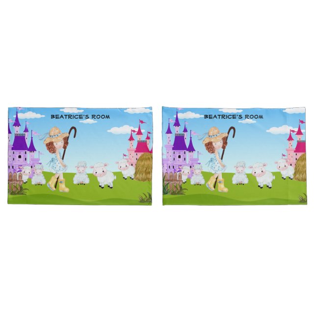 Housse D'oreillers Petit Bo Peep Sheep Monogramme (Dos-Set)