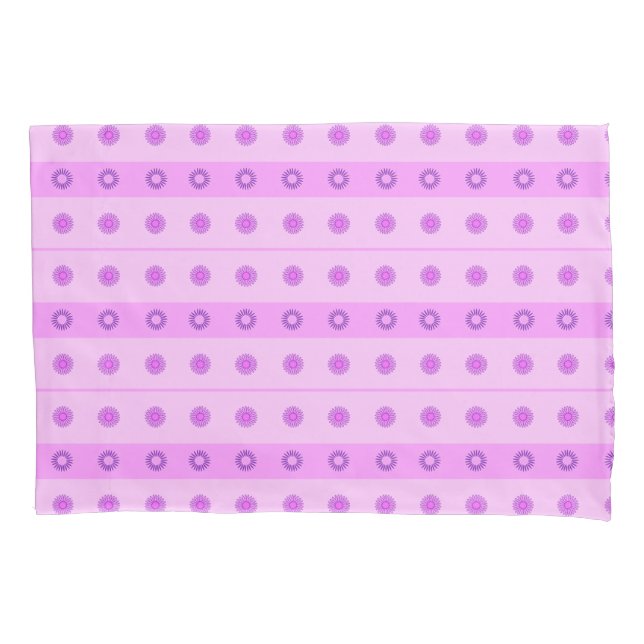 Housse D'oreillers Petit Motif de fleurs rose et violet (devant)