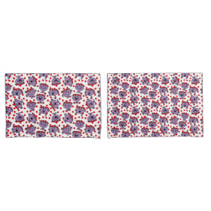 Housse D'oreillers Petit motif de point rouge de polka de Mlle Bad