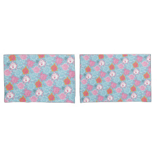 Housse D'oreillers Petite Mlle Princesse Joli Motif rose et bleu