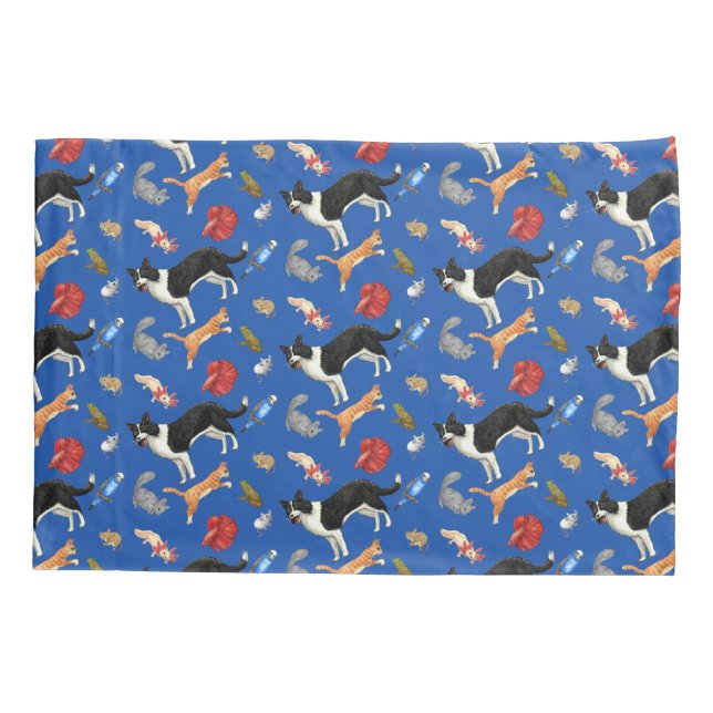 Housse D'oreillers Pets on Parade Pillow Case (on Blue)  (Dos)