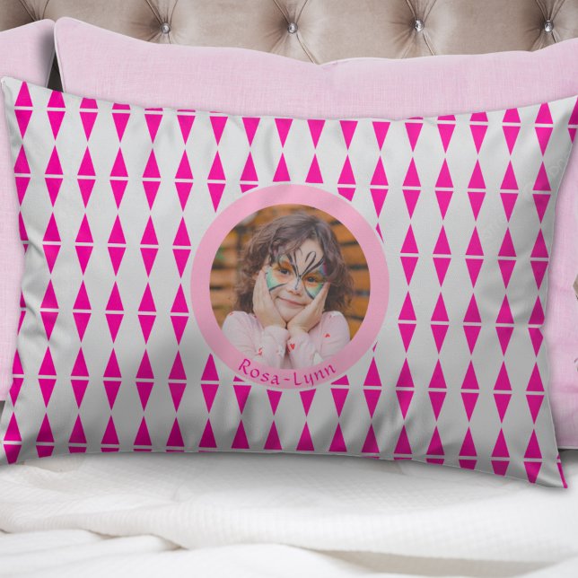 Housse D'oreillers Photo personnalisée en gris rose (Créateur téléchargé)