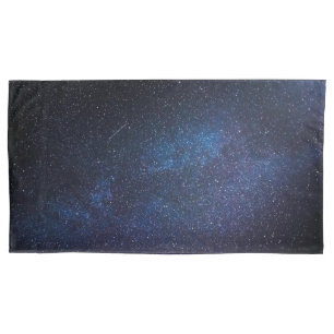 Housse D'oreillers Photographie de la galaxie de la nuit bleu marine