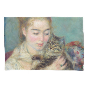 Housse D'oreillers Pierre-Auguste Renoir - Femme avec chat