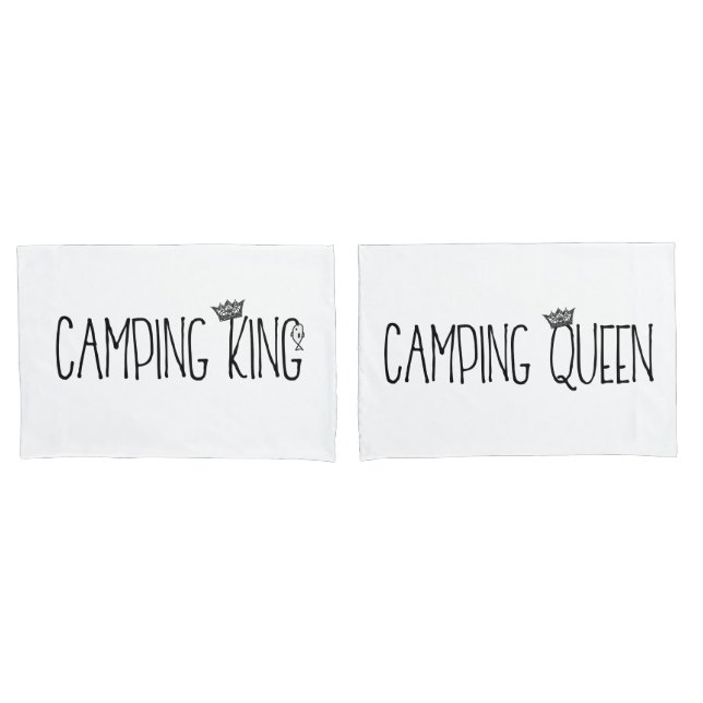 Housse D'oreillers Pillowcase "Camping King and Queen" (devant-Set)