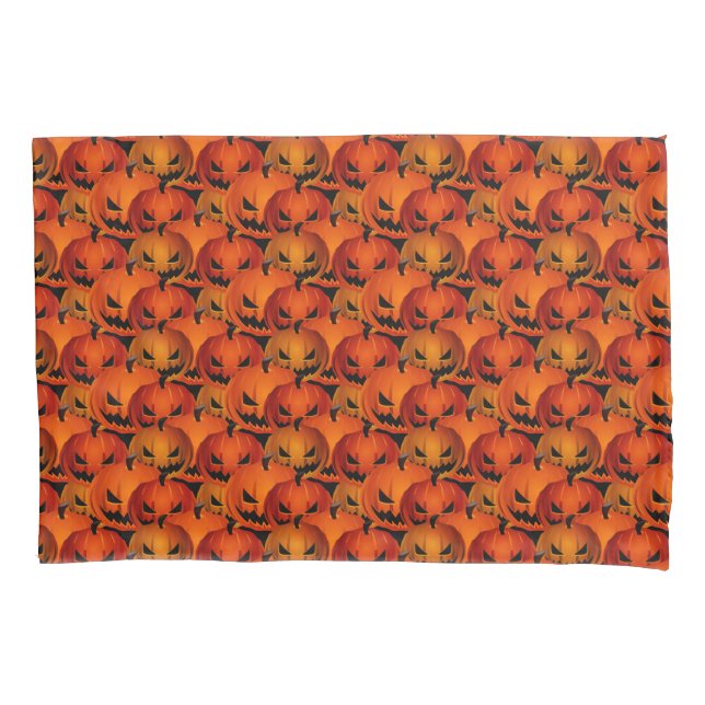 Housse D'oreillers Pillowcase Citrouille d'Halloween (devant)