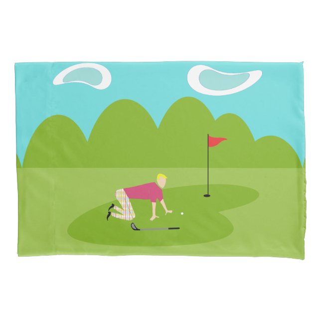 Housse D'oreillers Pillowcase de golf Retro (devant)