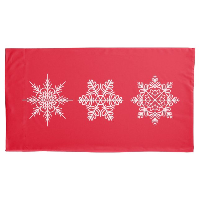 Housse D'oreillers Pillowcase King Christmas Snowflakes (devant)