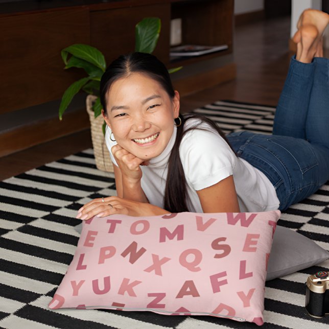 Housse D'oreillers Pillowcase Motif alphabet rose (Créateur téléchargé)