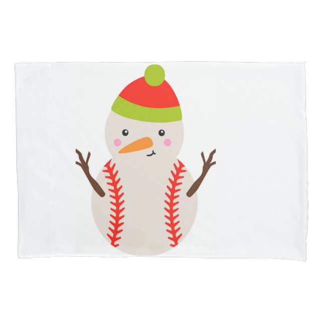 Housse D'oreillers Pillowcase & Shams avec Baseball Snowman (devant)