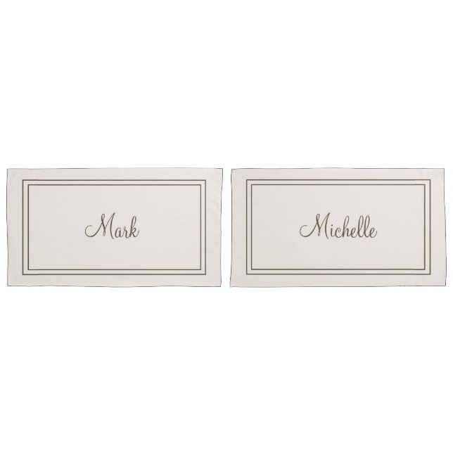 Housse D'oreillers Pillowcases monogrammes (devant-Set)