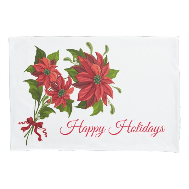 Housse D'oreillers Pilote de Holiday Poinsettia (devant)