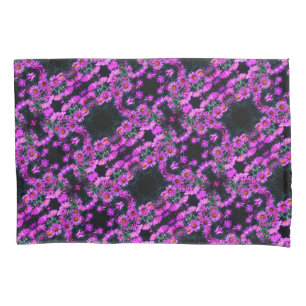 Housse D'oreillers Pink Autumn Aster Flowers Abstrait Art Motif