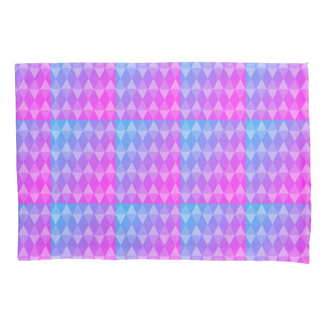 Housse D'oreillers Pink, Purple, Blue Diamond Pattern (devant)