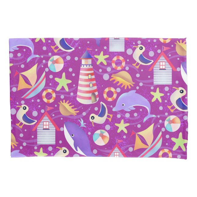 Housse D'oreillers Plage amusante Magenta (devant)