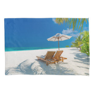 Housse D'oreillers Plages tropicales   Plage de chaises longues Bora 