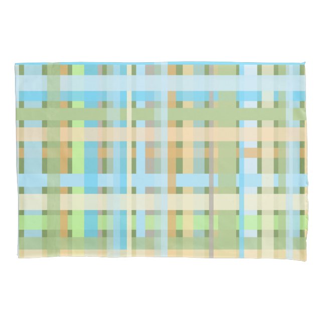 Housse D'oreillers Plaid et Sky Blue (devant)