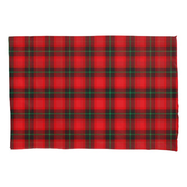 Housse D'oreillers Plaid Tartan rouge noir Motif tendance (devant)