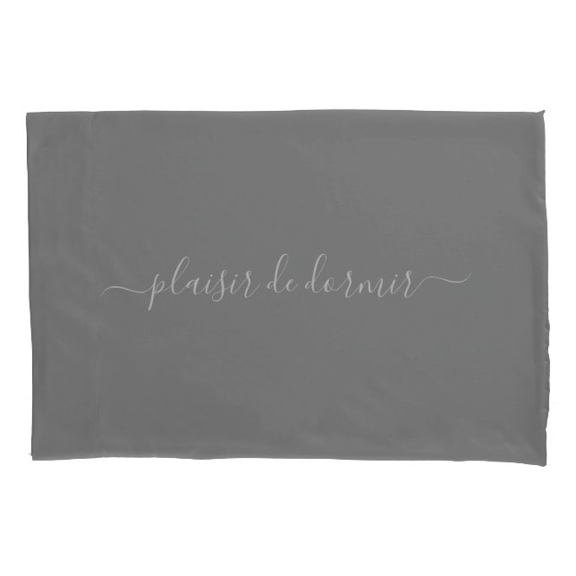 Housse D'oreillers Plaisir de Dormir personnalisé en Pillowcase gris (devant)
