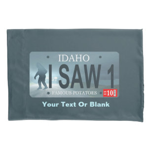 Housse D'oreillers Plaque de licence Idaho "I Saw 1" Sasquatch