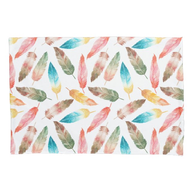 Housse D'oreillers Plumes de couleur (devant)