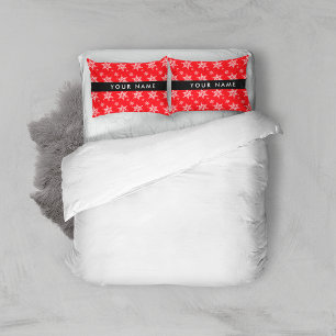 Housse D'oreillers Pneus blancs, Rouge, Votre nom, Personnaliser