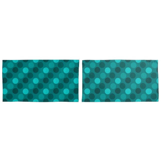 Housse D'oreillers Point Polka Turquoise (devant-Set)