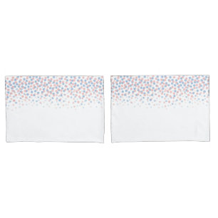 Housse D'oreillers Points brisés sérénité bleu et rose rose coussins