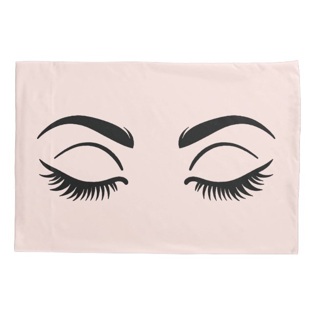 Housse D'oreillers Poireaux de maquillage rose & Brosses Mon sommeil  (Dos)