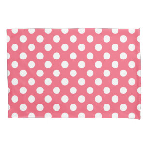 Housse D'oreillers Pois blancs sur corail