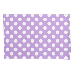 Housse D'oreillers Pois blancs sur lilas