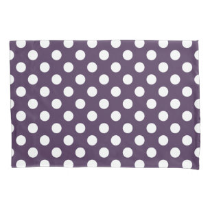 Housse D'oreillers Pois blancs sur prune violette