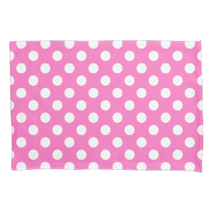 Housse D'oreillers Pois blancs sur rose
