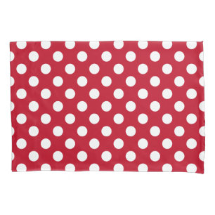 Housse D'oreillers Pois blancs sur rouge