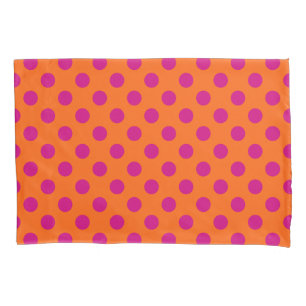 Housse D'oreillers Pois Fuchsia orange