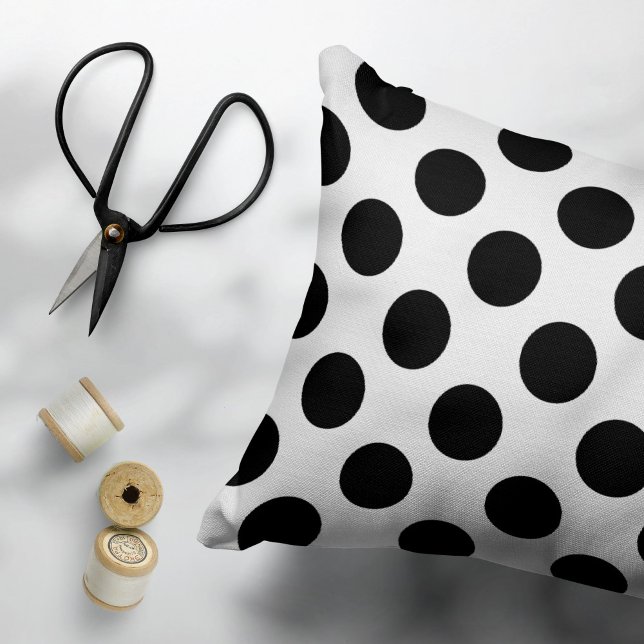 Housse D'oreillers Pois, Motif Polka Dot, noir et blanc (Créateur téléchargé)