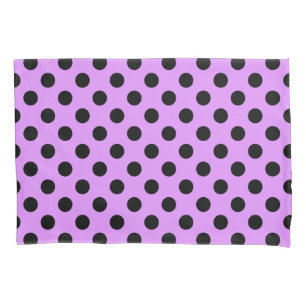 Housse D'oreillers Pois noirs sur lilas