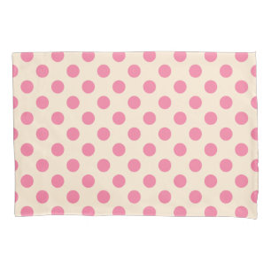 Housse D'oreillers pois roses à la crème