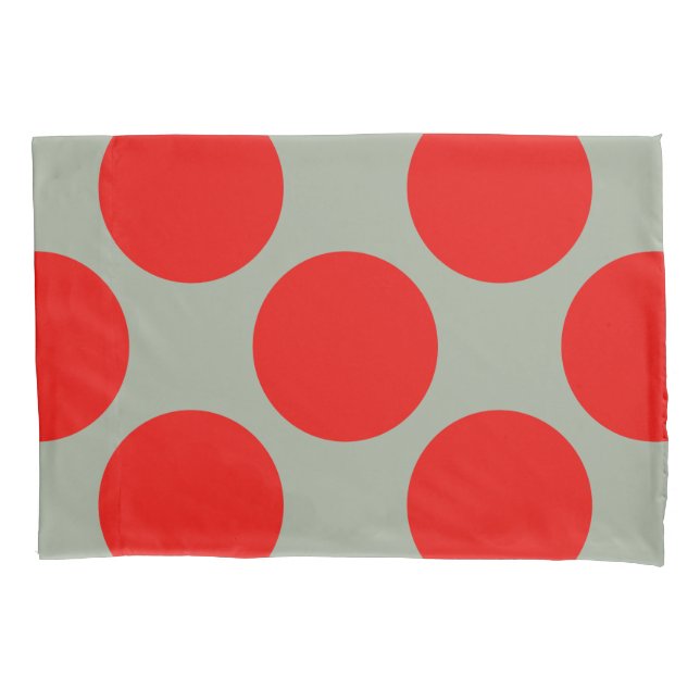 Housse D'oreillers Pois rouge diagonal géométrique sur toute couleur (devant)