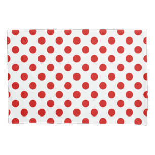 Housse D'oreillers pois rouges et blancs