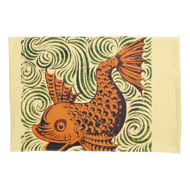 Housse D'oreillers Poisson Antique Carrelage Ancien art (devant)