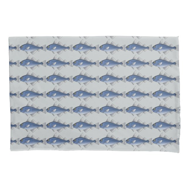 Housse D'oreillers Poisson bleu carrelé (devant)