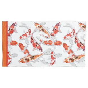 Housse D'oreillers Poisson koi orange et blanc