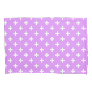 Housse D'oreillers Polka blanche croise sur lilas
