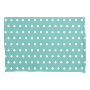 Housse D'oreillers Polka Dot Pillowcase (Aqua & White)