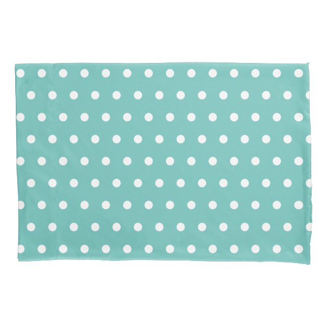 Housse D'oreillers Polka Dot Pillowcase (Aqua & White) (devant)