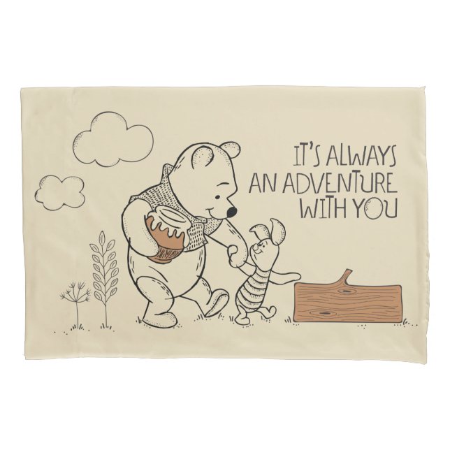 Housse D'oreillers Pooh et Piglet| C'est toujours une aventure avec v (devant)