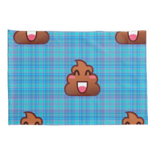 Housse D'oreillers poop plaid émoji coussin pilotables coque